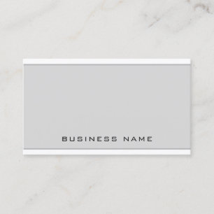 Tarjeta De Visita Elegante Profesional Gris Blanco Simple