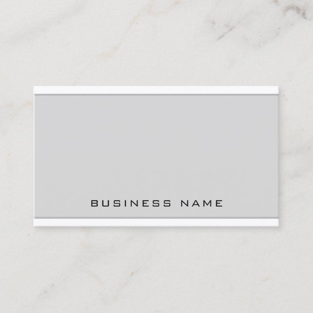 Tarjeta De Visita Elegante Profesional Gris Blanco Simple (Anverso)