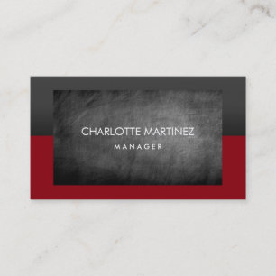 Tarjeta De Visita Elegante Profesional Gris Rojo De Cartón Elegante