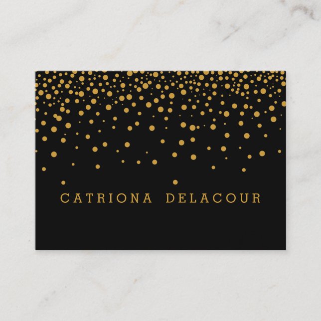 Tarjeta De Visita Elegante Profesional Llanura Moderna Foil de Oro N (Anverso)