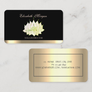 Tarjeta De Visita Elegante profesional Loto verde, negro