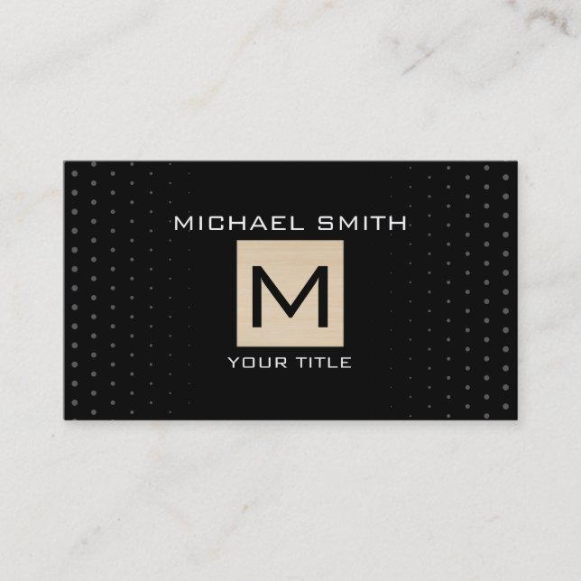 Tarjeta De Visita Elegante Profesional Madera Moderno Punto Polka (Anverso)