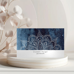 Tarjeta De Visita Elegante Profesional Mandala Marina Azul