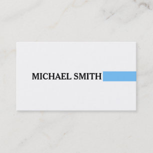 Tarjeta De Visita Elegante profesional maya azul moderno blanco plan