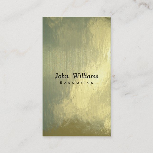 Tarjeta De Visita Elegante profesional metal freelance oro dorado (Anverso)