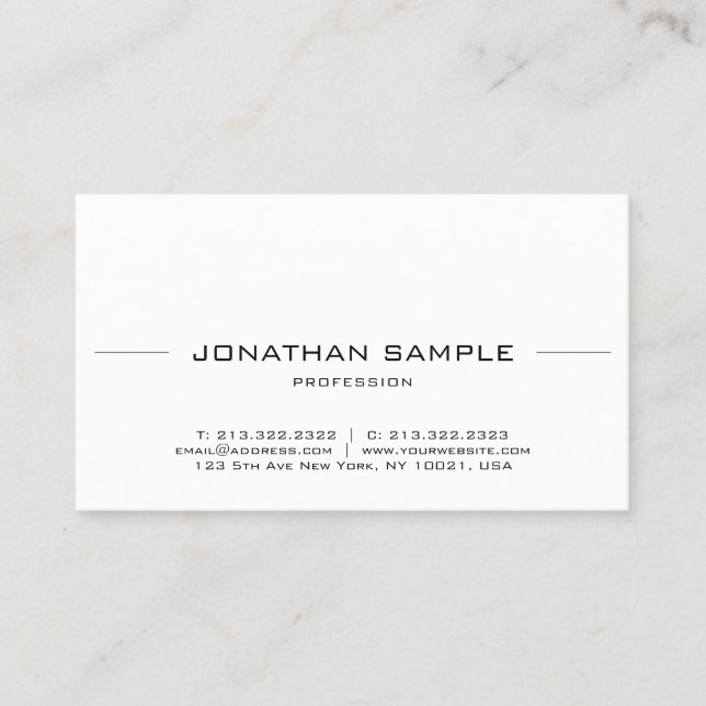 Tarjeta De Visita Elegante profesional Minimal moderno simple moda (Anverso)