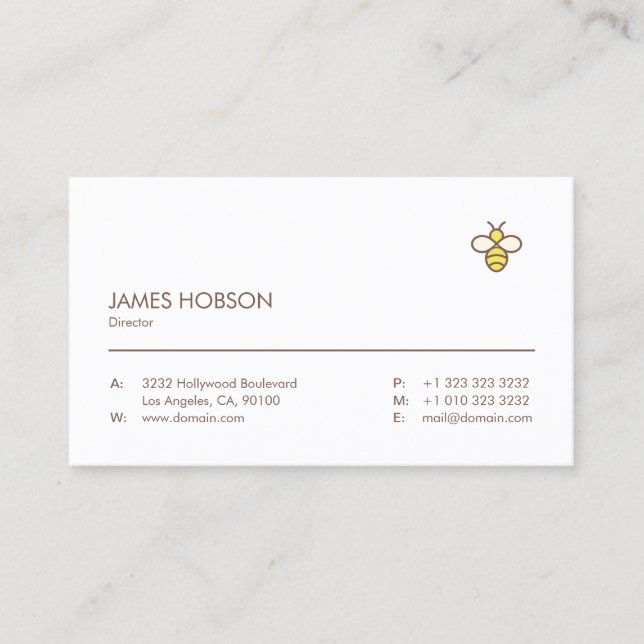 Tarjeta De Visita Elegante profesional Minimalista (Anverso)