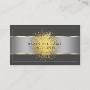 Tarjeta De Visita  Elegante profesional minimalista Black Gold Finan
