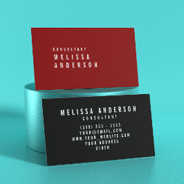Tarjeta De Visita Elegante profesional Minimalista moderno Crimson R