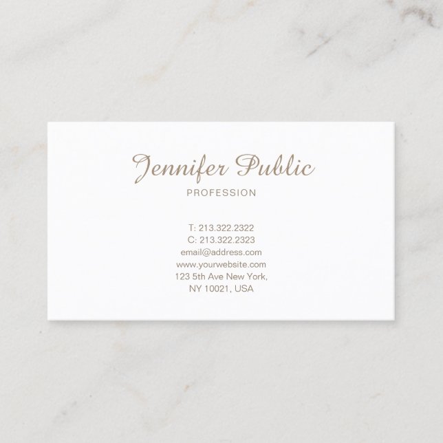 Tarjeta De Visita Elegante profesional minimalista moderno inteligen (Anverso)
