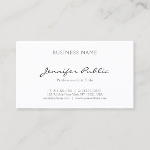 Tarjeta De Visita Elegante profesional Minimalista simple llanura
