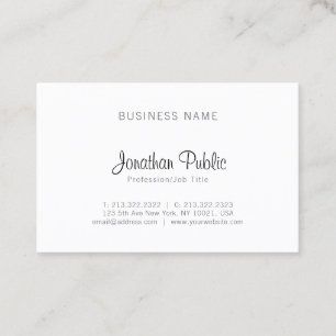 Tarjeta De Visita Elegante profesional minimalista y elegante estilo