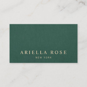 Tarjeta De Visita Elegante Profesional Mínimo Verde azulado Lino Ver