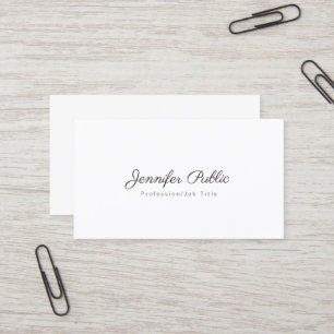 Tarjeta De Visita Elegante profesional Moda simple blanco moderno