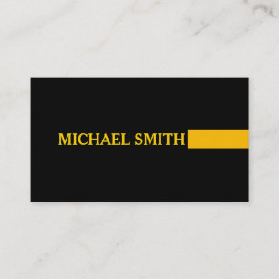 Tarjeta De Visita Elegante profesional moderno Amber Plain Black