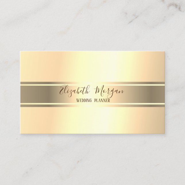 Tarjeta De Visita Elegante profesional moderno, banda de oro (Anverso)