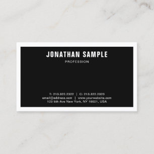 Tarjeta De Visita Elegante profesional moderno blanco negro