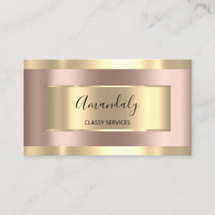 Tarjeta De Visita Elegante Profesional Moderno Con Marco De Oro Rosa