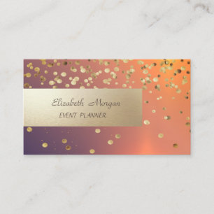 Tarjeta De Visita Elegante Profesional, Moderno, Confeti Brillante