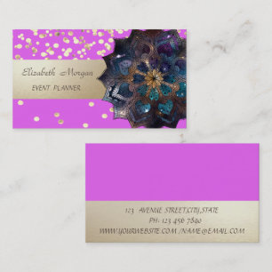 Tarjeta De Visita Elegante Profesional, Moderno, Confeti, Mandala