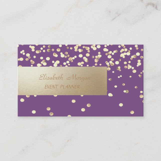 Tarjeta De Visita Elegante Profesional, Moderno,Confetti (Anverso)