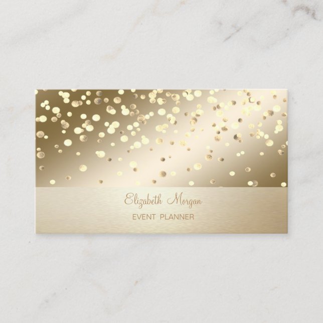 Tarjeta De Visita Elegante Profesional, Moderno,Confetti (Anverso)