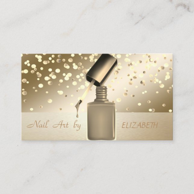 Tarjeta De Visita Elegante Profesional, Moderno, Confetti, Salón Nai (Anverso)
