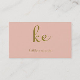 Tarjeta De Visita Elegante profesional moderno de color oro y rosa