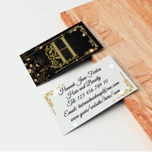 Tarjeta De Visita Elegante Profesional Moderno de Monograma Inicial