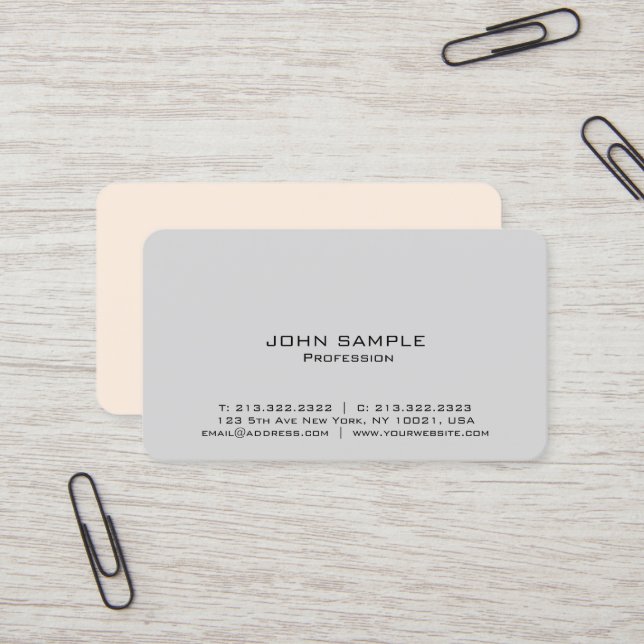 Tarjeta De Visita Elegante Profesional Moderno Diseño Azul Sencillo (Anverso/Reverso In Situ)