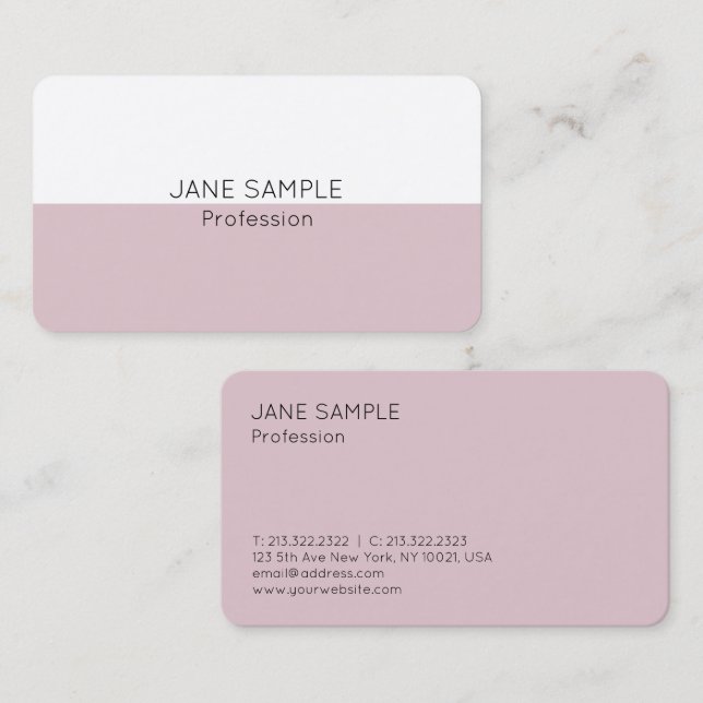 Tarjeta De Visita Elegante Profesional Moderno Diseño Simple (Anverso / Reverso)