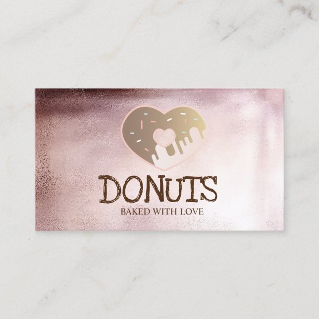 Tarjeta De Visita Elegante Profesional Moderno, Donuts, Panadería (Anverso)