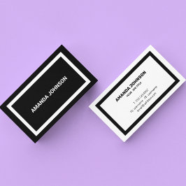 Tarjeta De Visita Elegante profesional moderno en blanco y negro