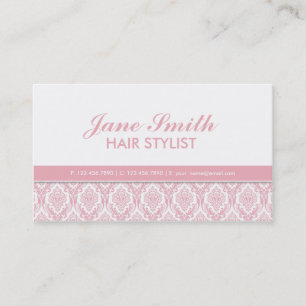 Tarjeta De Visita Elegante profesional moderno floral del damasco