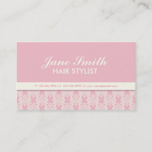 Tarjeta De Visita Elegante profesional moderno floral del damasco