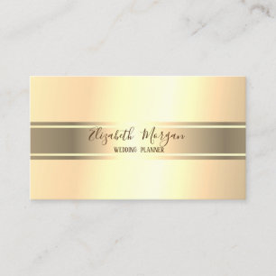 Tarjeta De Visita Elegante Profesional Moderno, Franja Dorada