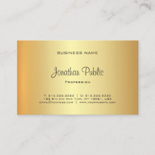 Tarjeta De Visita Elegante profesional moderno Glamour Gold Look
