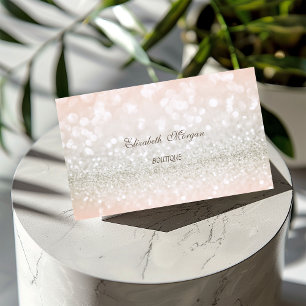 Tarjeta De Visita Elegante Profesional Moderno Glittery Bokeh