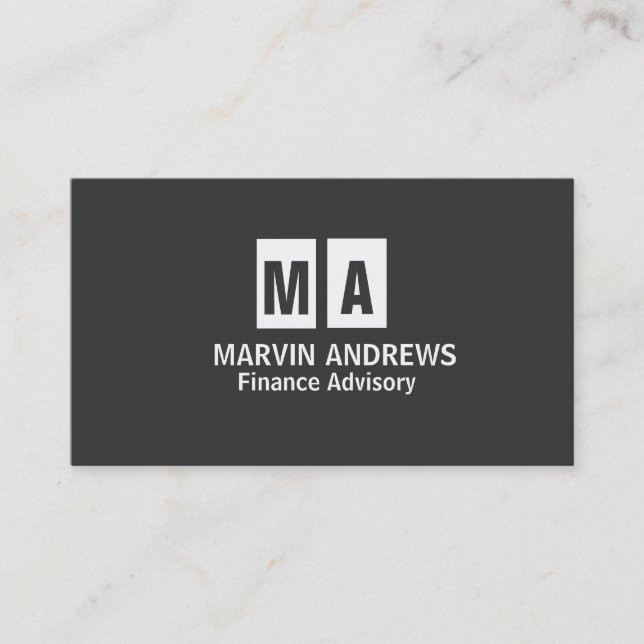 Tarjeta De Visita Elegante profesional moderno gris oscuro simple (Anverso)