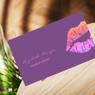 Tarjeta De Visita Elegante profesional moderno, labios Purpurinas