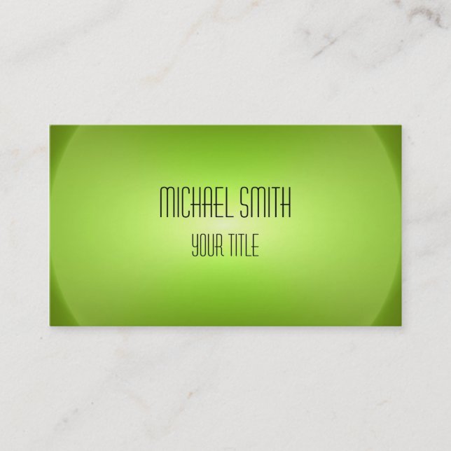 Tarjeta De Visita Elegante profesional Moderno Lime Green Spin Blur (Anverso)