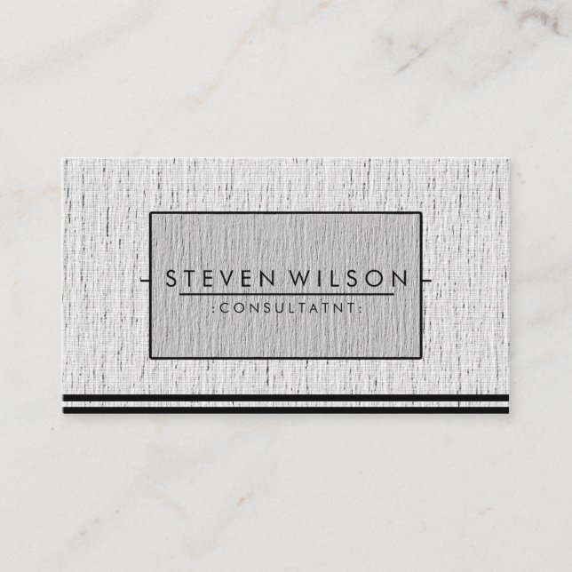 Tarjeta De Visita Elegante Profesional Moderno Lino Sutil (Anverso)