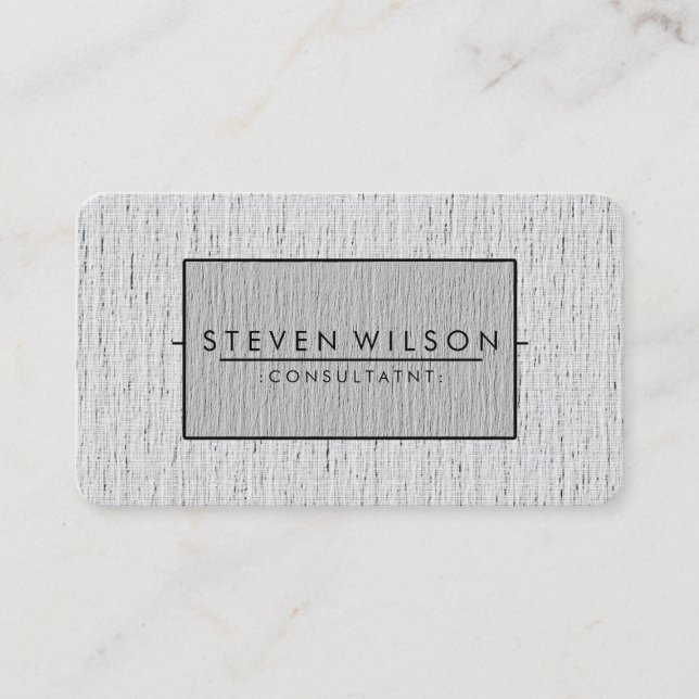 Tarjeta De Visita Elegante Profesional Moderno Lino Sutil (Anverso)