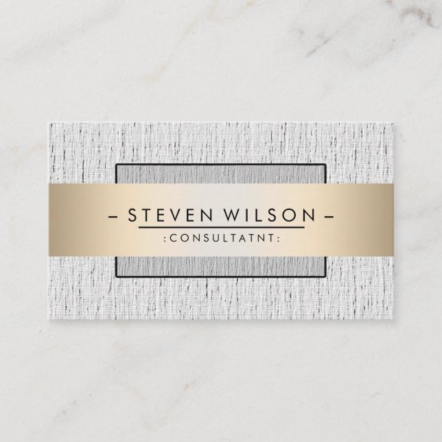 Tarjeta De Visita Elegante Profesional Moderno Lino Sutil (Anverso)