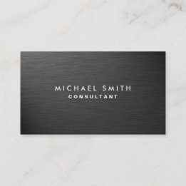 Tarjeta De Visita Elegante profesional moderno llano negro Metalizad