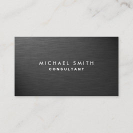 Tarjeta De Visita Elegante profesional moderno llano negro Metalizad