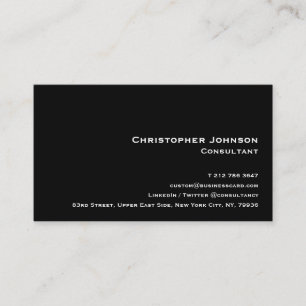 Tarjeta De Visita Elegante Profesional Moderno Llano Negro Minimalis