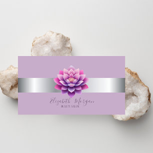 Tarjeta De Visita Elegante Profesional Moderno Loto Violeta
