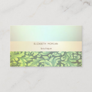 Tarjeta De Visita Elegante Profesional Moderno Luminoso,Swirls Green