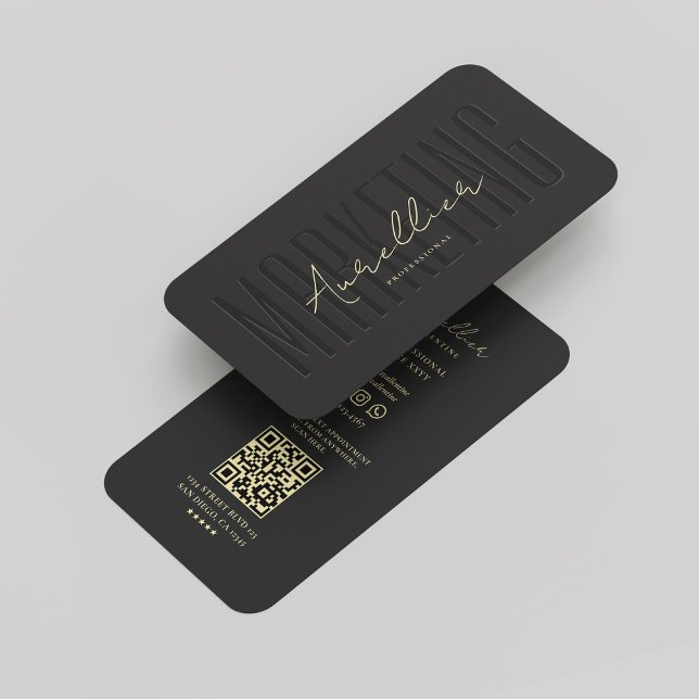 Tarjeta De Visita Elegante Profesional Moderno Marketing Black Gold (Elegant Modern Professional Marketing Black Gold Business Card
)